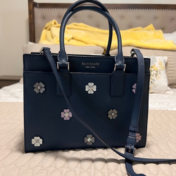 Kate Spade Medium Satchel Cameron Flower Appliqué Bag - Picture 1 of 8
